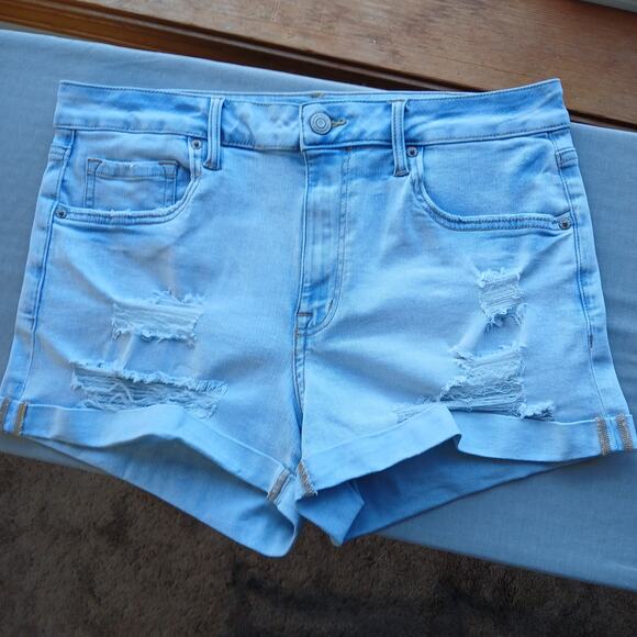 Aeropostale Flex Effects High-Rise Denim Shorts L ? no tag unisex distressed - Picture 1 of 13